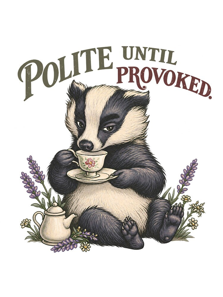 Introvert badger sipping tea by SummaGrove
