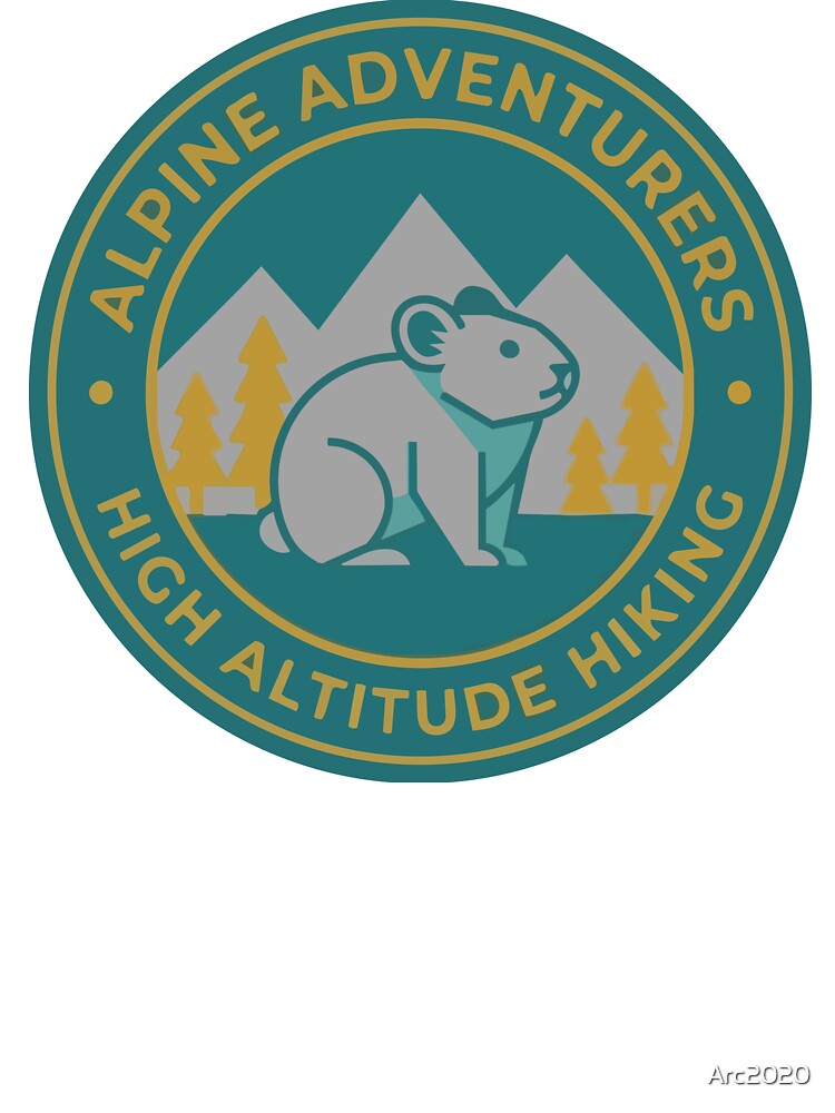 Geometric Mountain Pika Minimalist Hiker Badge by Arc2020