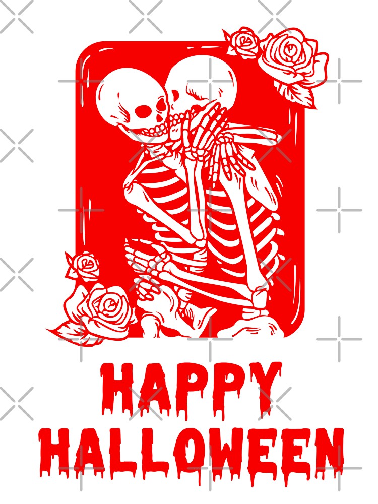 Happy Halloween Red Skeleton Love Design by WBP Mart