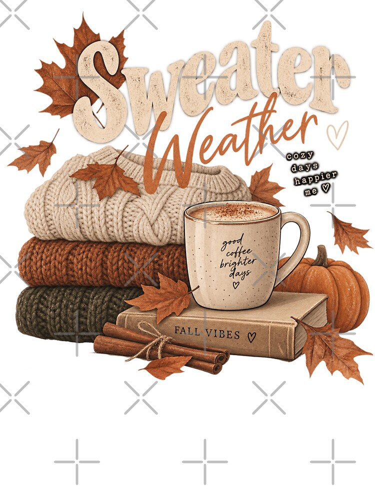 Sweater Weather Cozy Fall – Autumn Coffee & Knit Aesthetic Design by 1DreamerShop