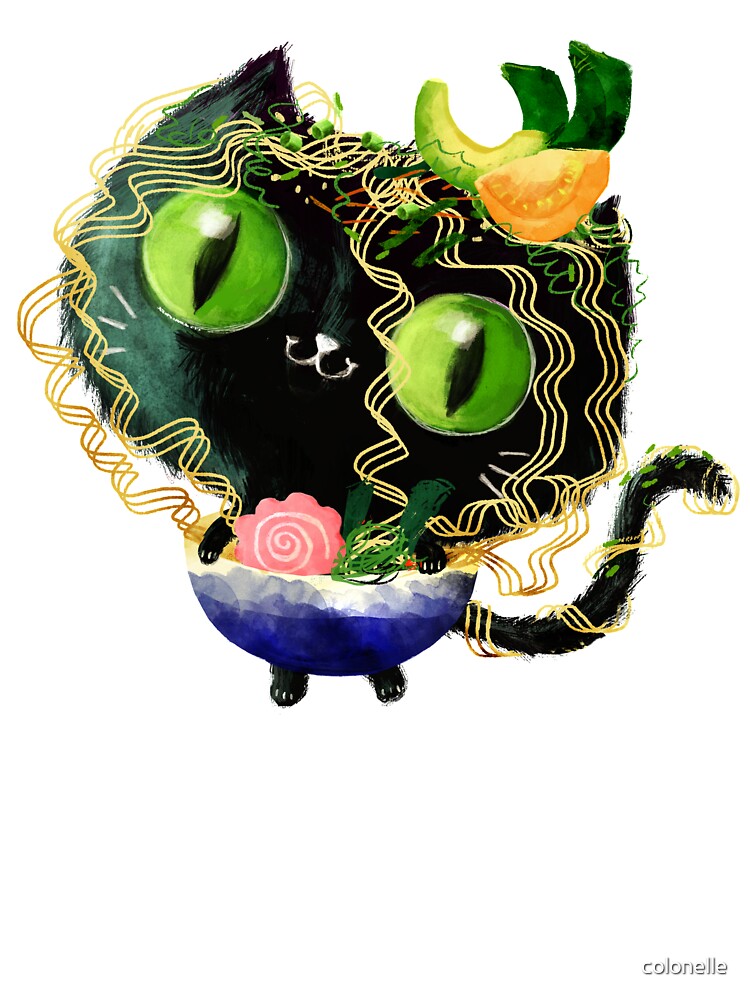 Cute Black Cat in Halloween Ramen Costume by colonelle