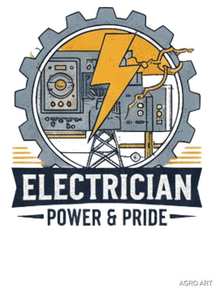 American Electrician T-Shirt |  Electricians POWER AND PRIDE by AGRO ART