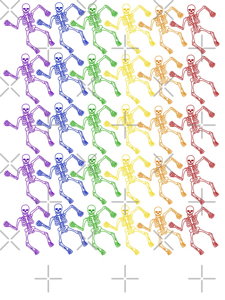 Dancing  Rainbow Skeletons by Unhinged Heather