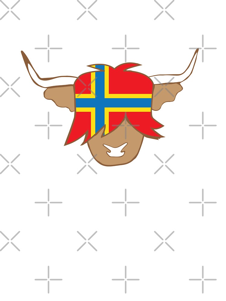 Isle of Orkney flag scottish highland cow by Ayelandco