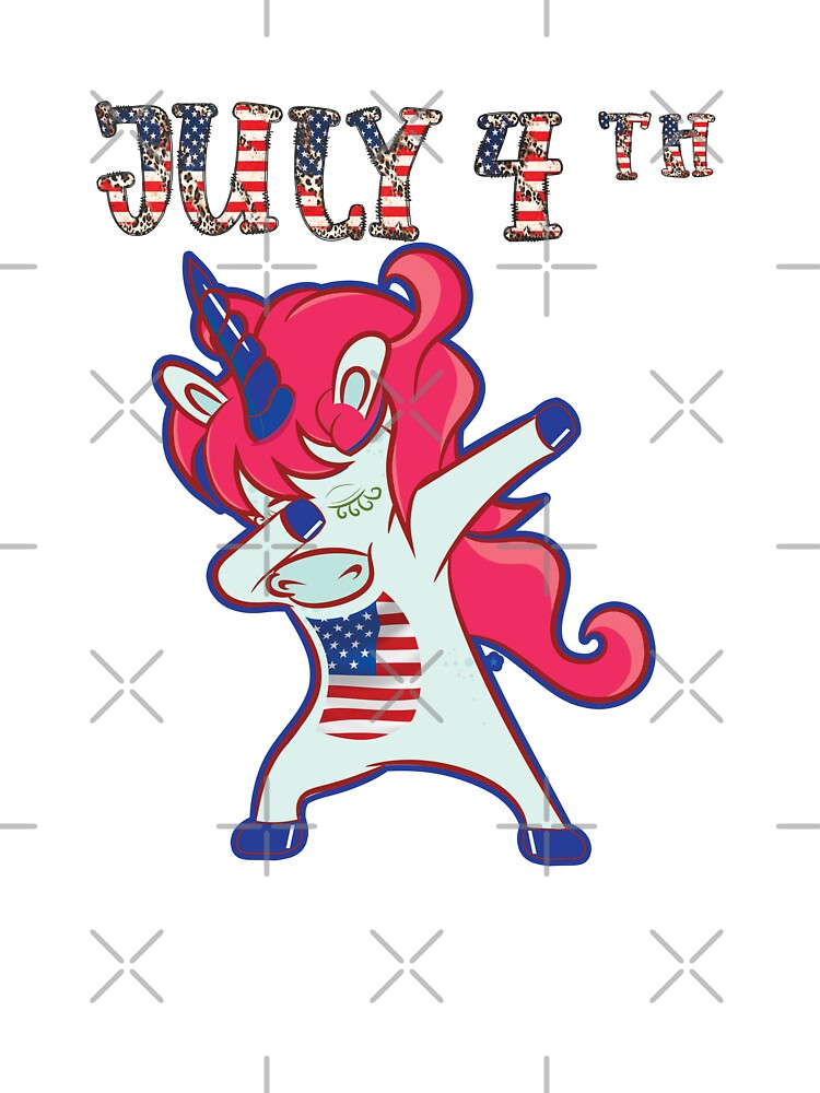 Cute 4th July Unicorn Flag by fatydesignspace