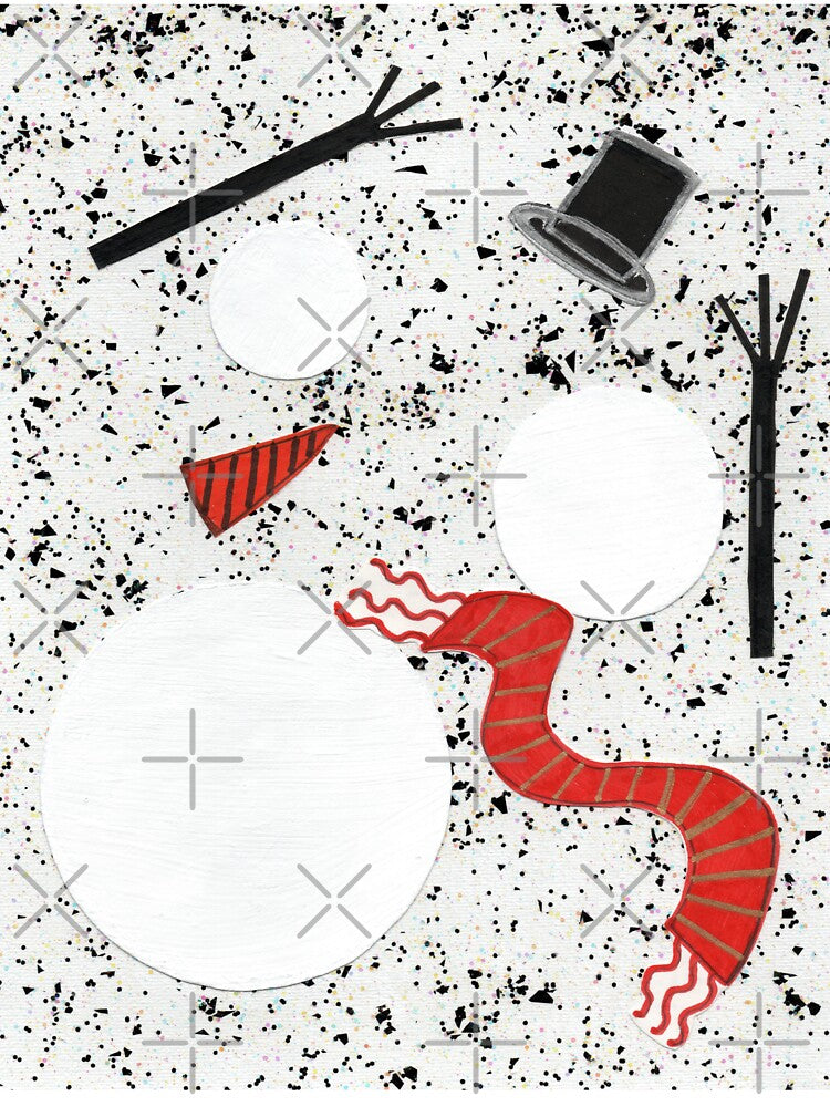 Snowman Accessories on Speckled Background by Kristy Carpenter