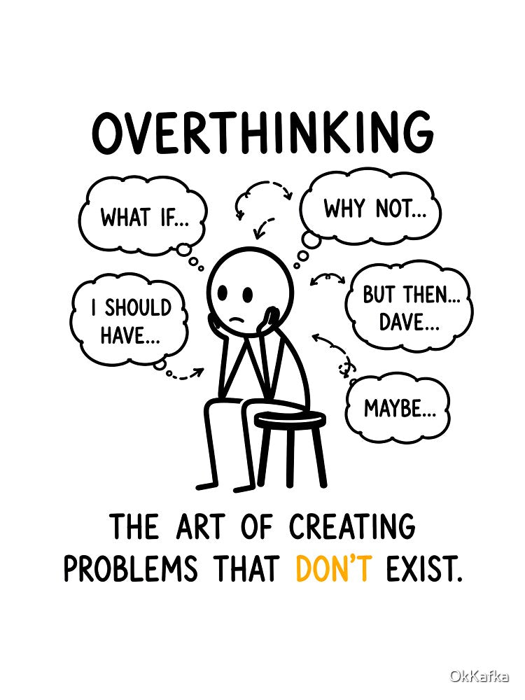 Overthinking – The Art of Creating Problems That Don't Exist | Funny Overthinker Gift by OkKafka