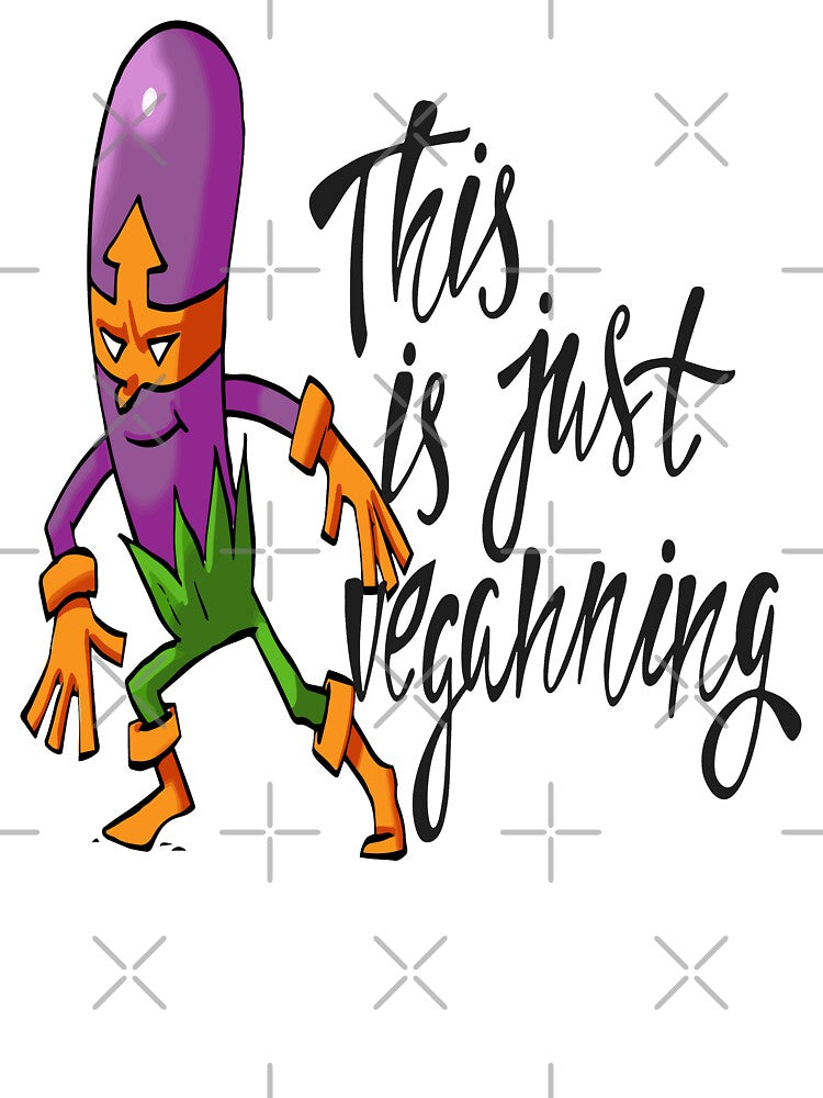 This is Just Veganning Purple Eggplant Foodietoon Superhero Aubergine Brinjal by ProjectX23