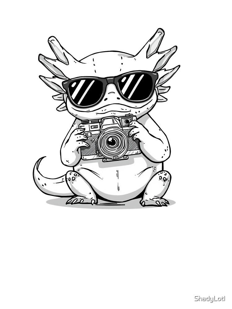 Axolotl photographer with sunglasses by ShadyLotl