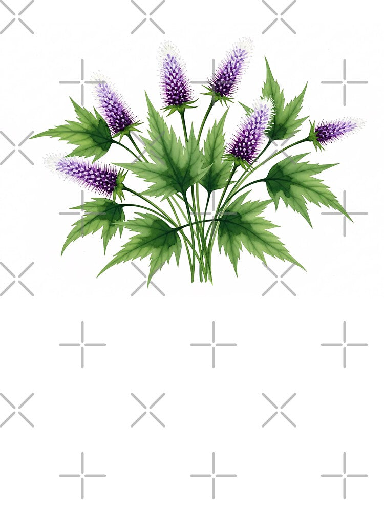 Purple Wildflower Botanical Watercolor by PixorStudio