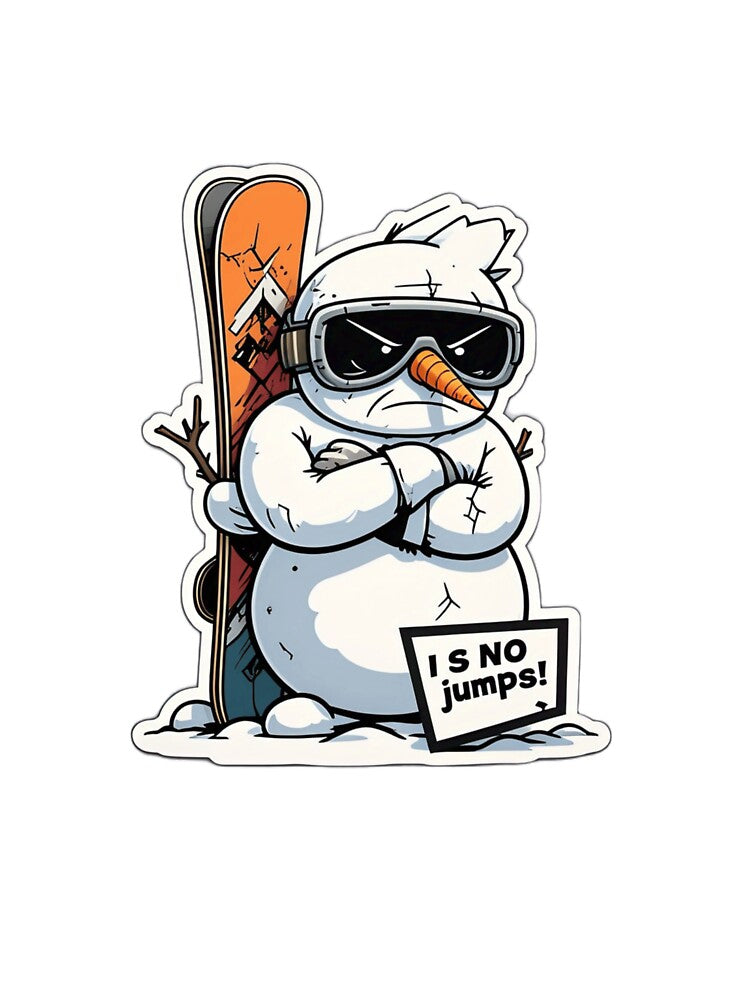 Grumpy Snowman Snowboard Fail Sticker by Gscode