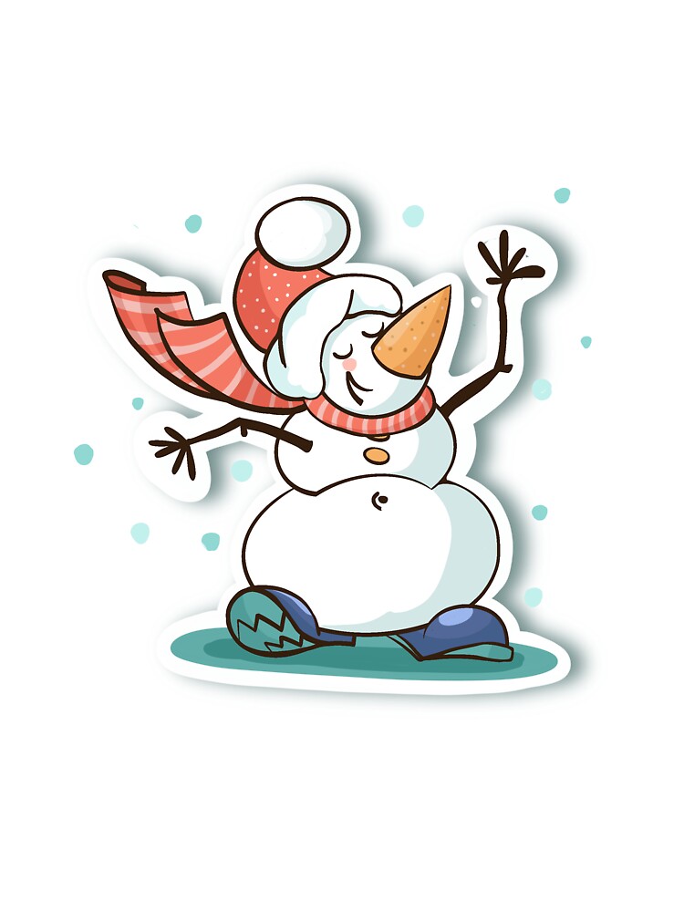 Dancing snowman in a hat and scarf by VaskanianArt