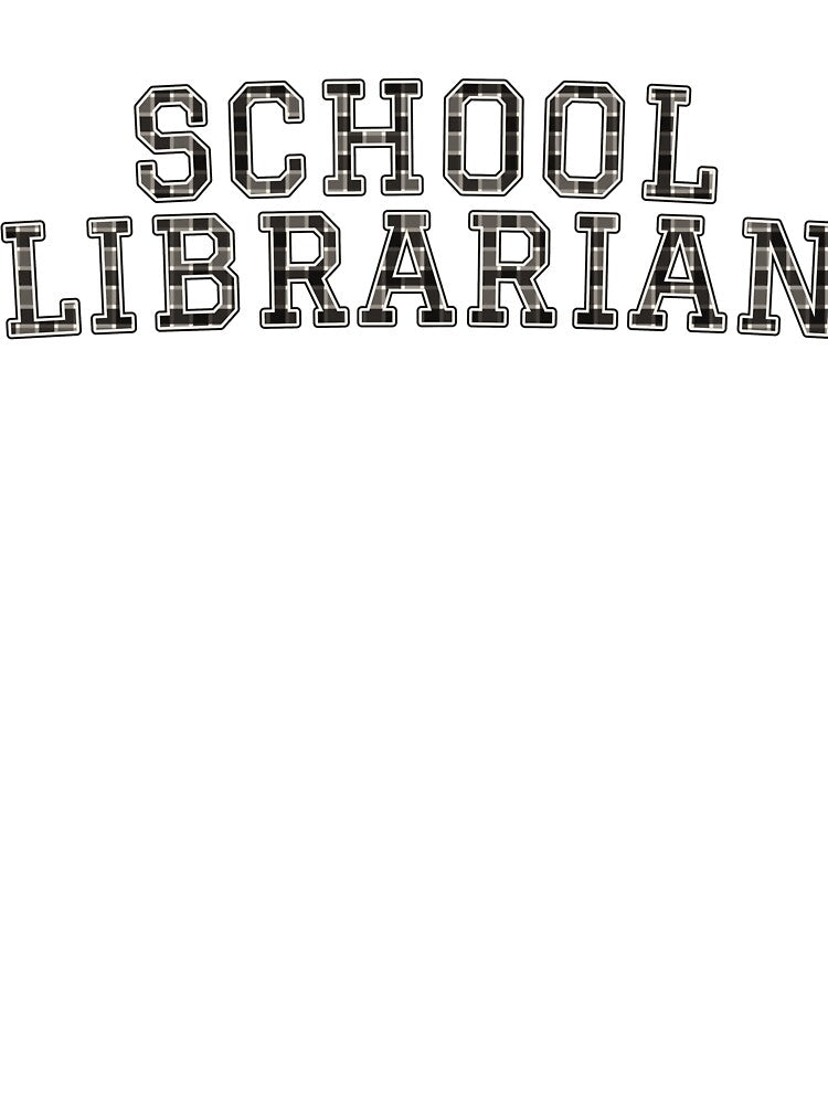 School Librarian Black White Buffalo Check Varsity Letter by Worn & Witty