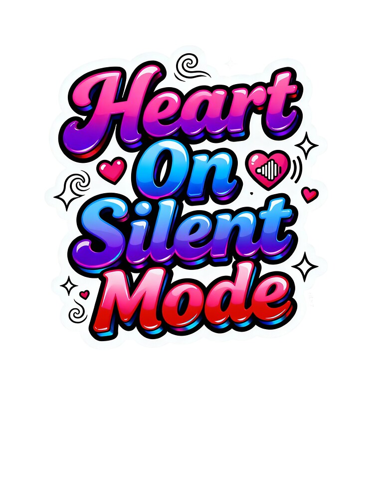 Heart On Silent Mode. Anti Valentine Self Love Gen Z Aesthetic Quote by Aarvya Fashion Club ( A.F.C )
