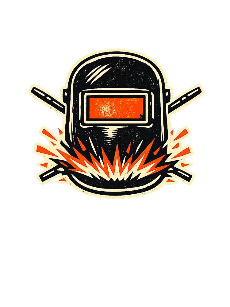 Welder Welding Helmet Sparks Bold Retro Emblem by eignvalue