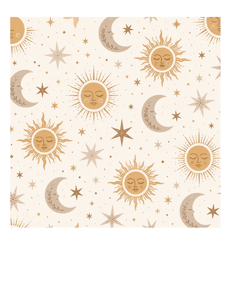 Celestial Sun Moon Seamless Pattern by ubeyeart