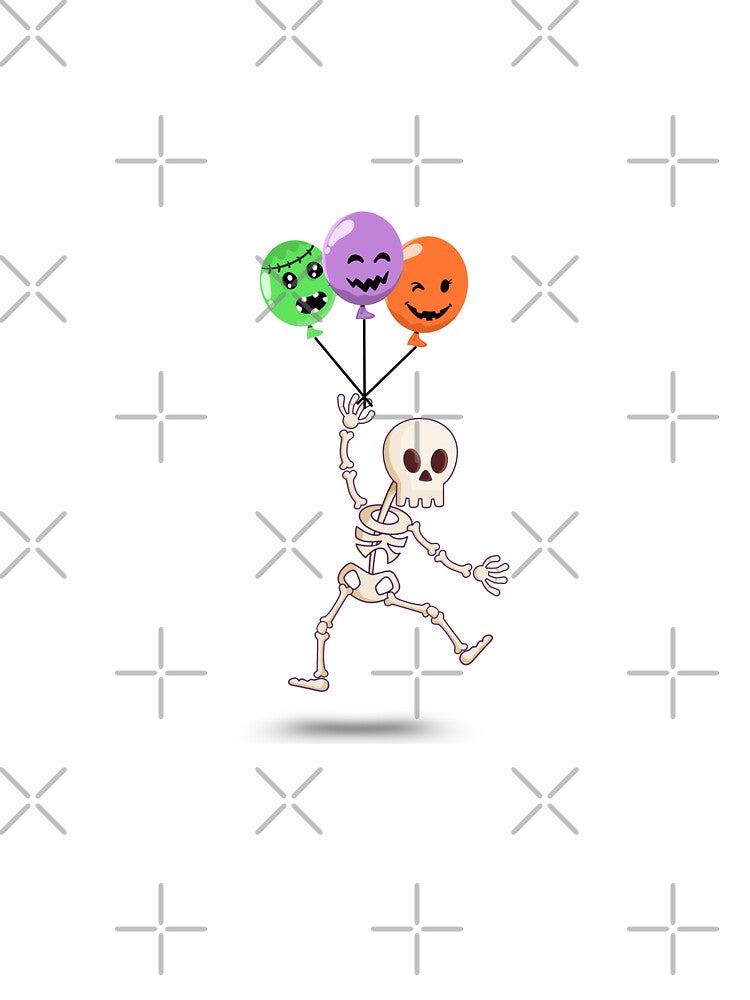 Halloween Skeleton Floating on Balloons by CheekySniffy