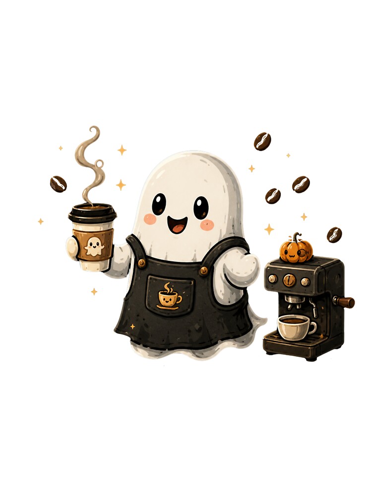 Little Ghost Barista – Spooky Cute Coffee Lover by MySthore