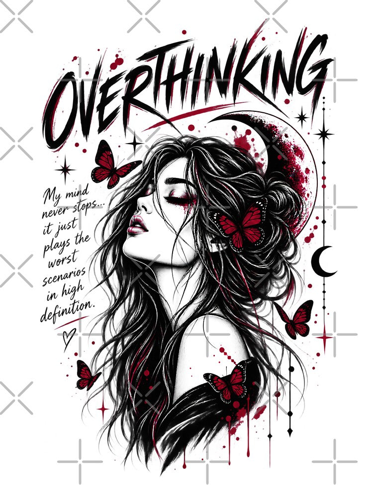 Overthinking Dark Celestial Girl by Artfully Entertained