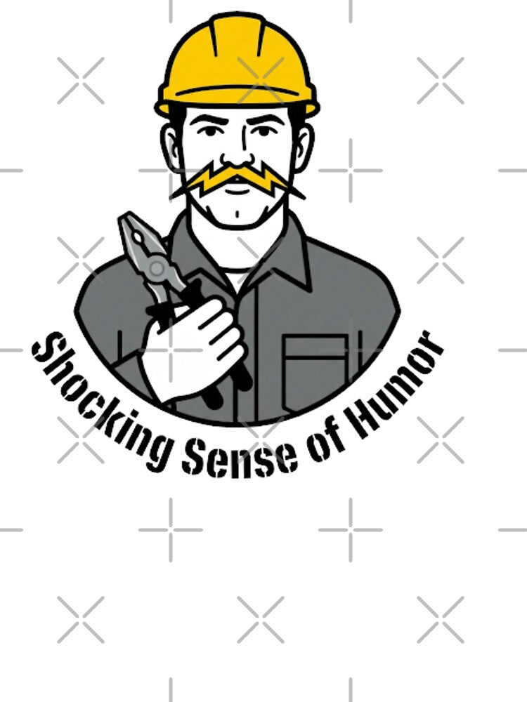 Funny Electrician Lightning Bolt Mustache Trade Design by NeonNerd Studio