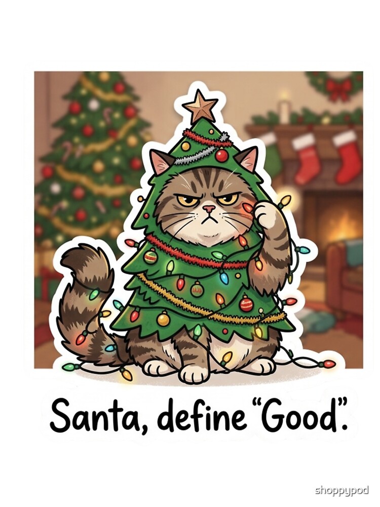 Santa Define Good Funny Cat Christmas by shoppypod
