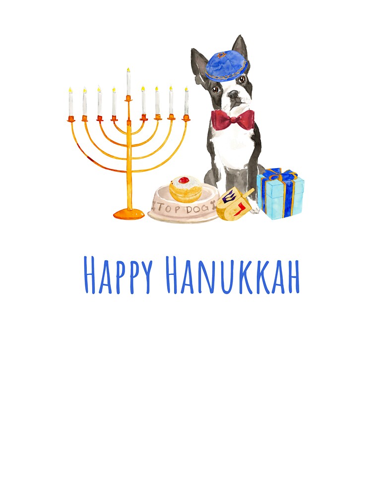 Happy Hanukkah Gift for Boston Terrier Owner by thekosherhub