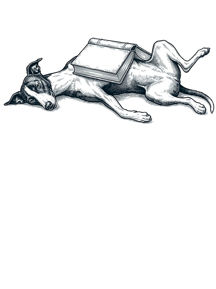 Funny Whippet Reading Book Nap Dog Lover by DoodleTortle