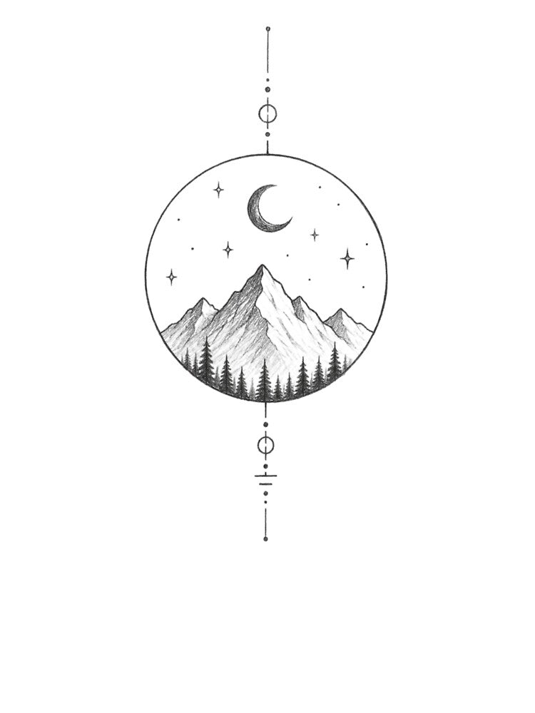 Minimalist Mountain & Moon by BlueMile