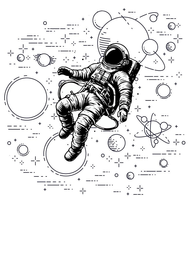 Black and White Astronaut by Trendy-Exe
