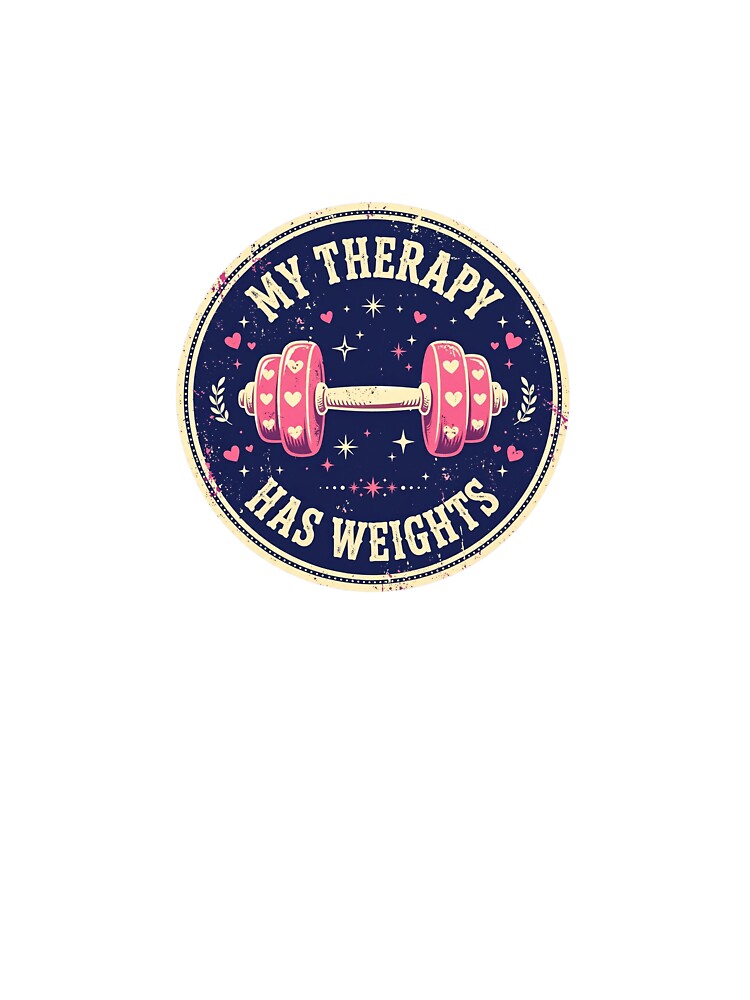 My Therapy Has Weights - Cute Pink Dumbbell Heart Gym Badge by Htkester1