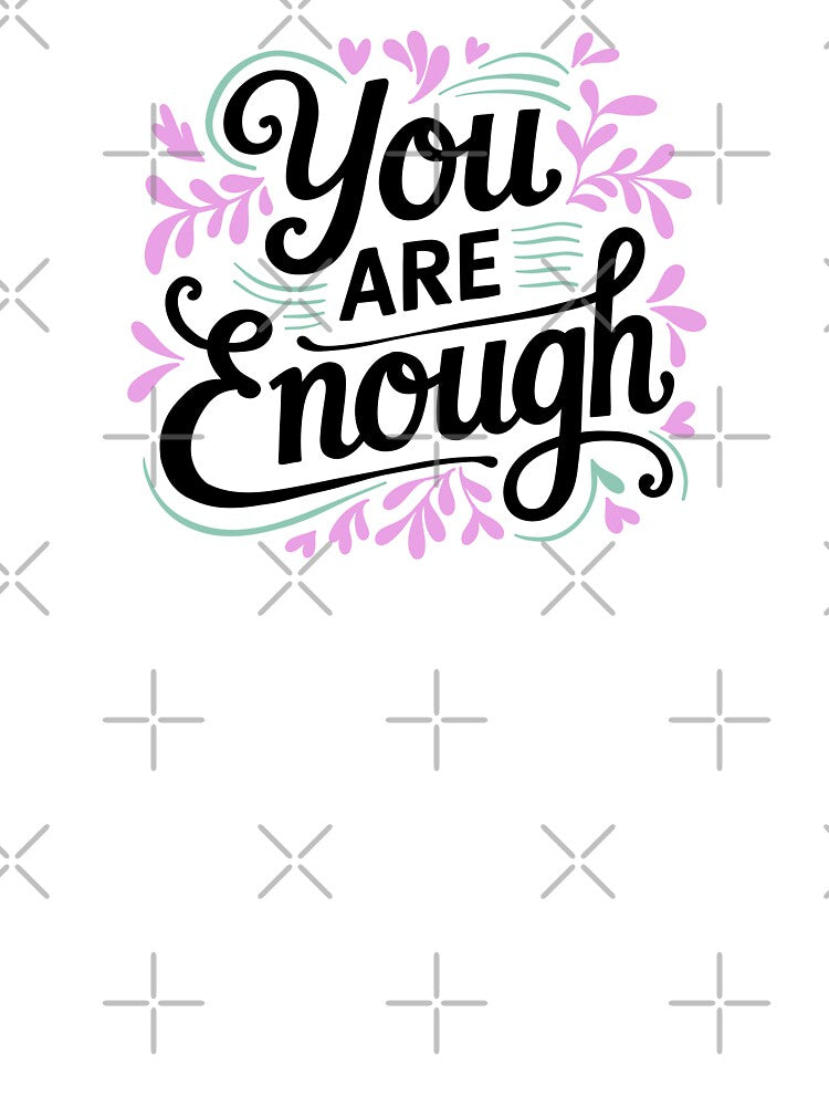 You Are Enough in Pink and Black by Fern and Quill