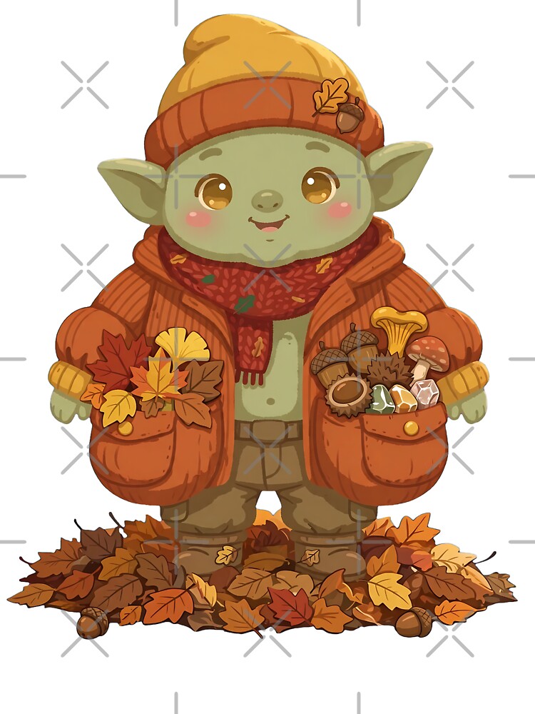 Cute Autumn Goblin Goblincore Fall Leaves Mushroom Cozy Goblincore by Neurospicy Trolls