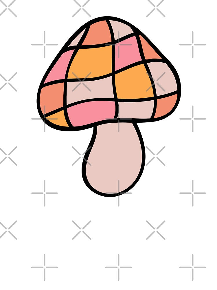 Disco Mushroom Groovy Pink by Magnolia Valley Art