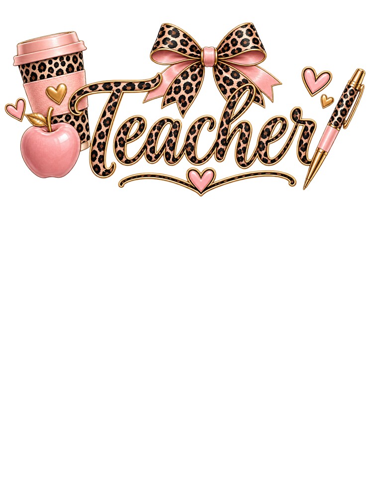 Leopard Print Teacher – Chic Pink Teacher Aesthetic by HO•Designs