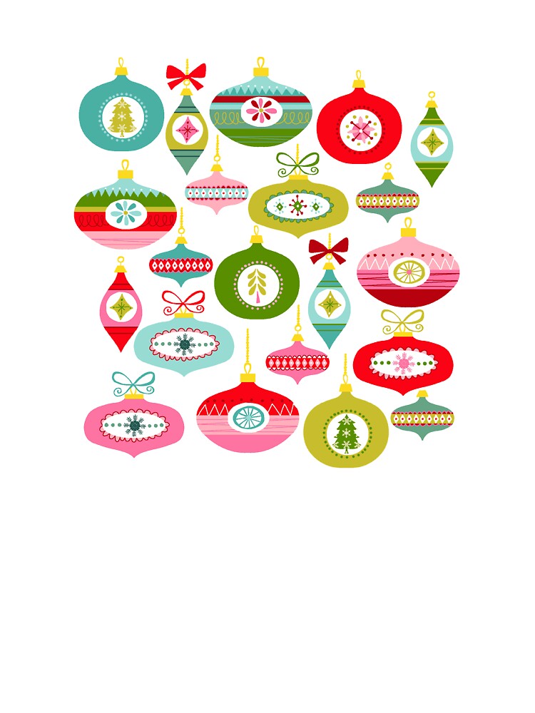 Retro-style Christmas baubles by Cheekyleopard