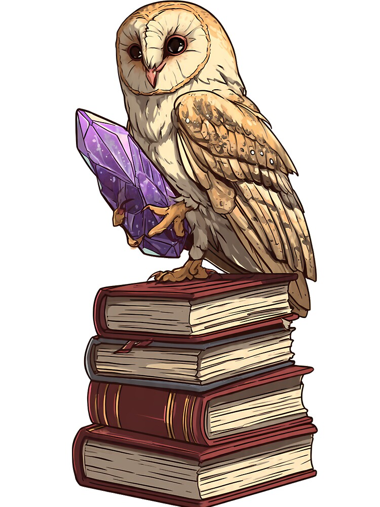 Amethyst Owl Spellbook Stack by IllumeInk