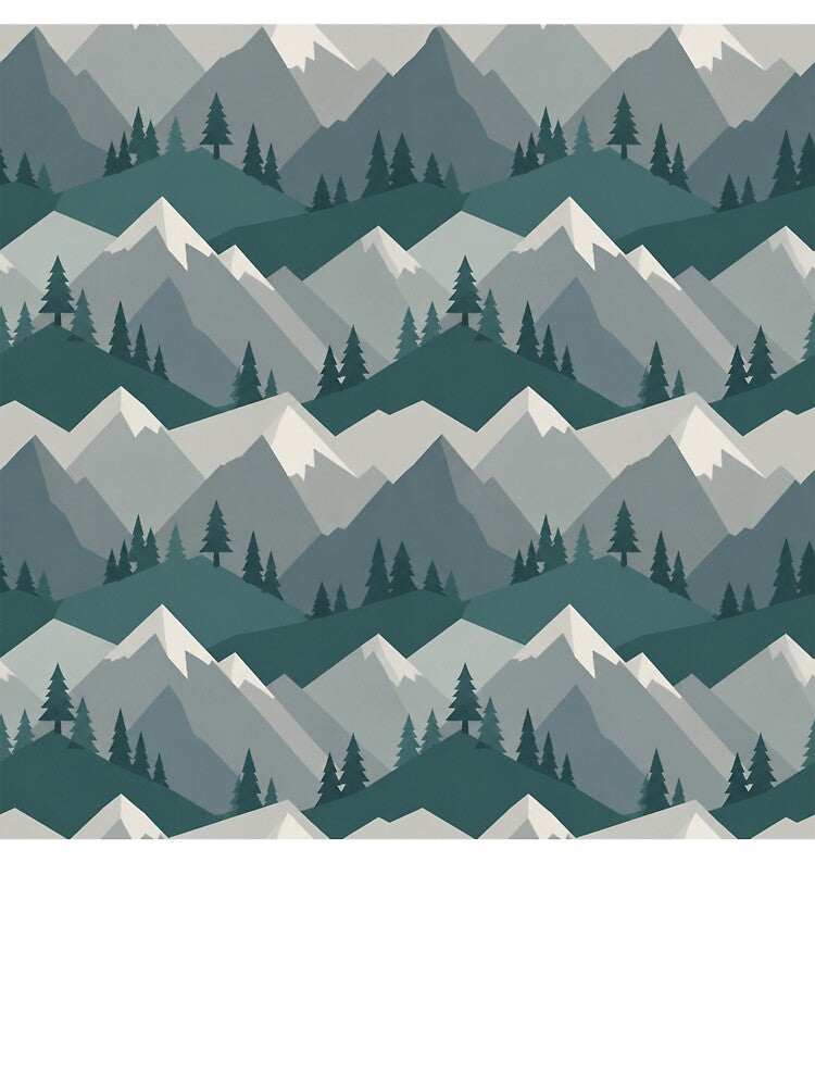 Geometric Mountain Forest Pattern by Owcomm