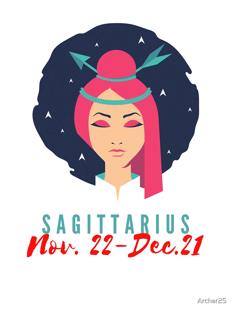 Sagittarius Beauty Zodiac Design Red, Blue, Black by Archer25