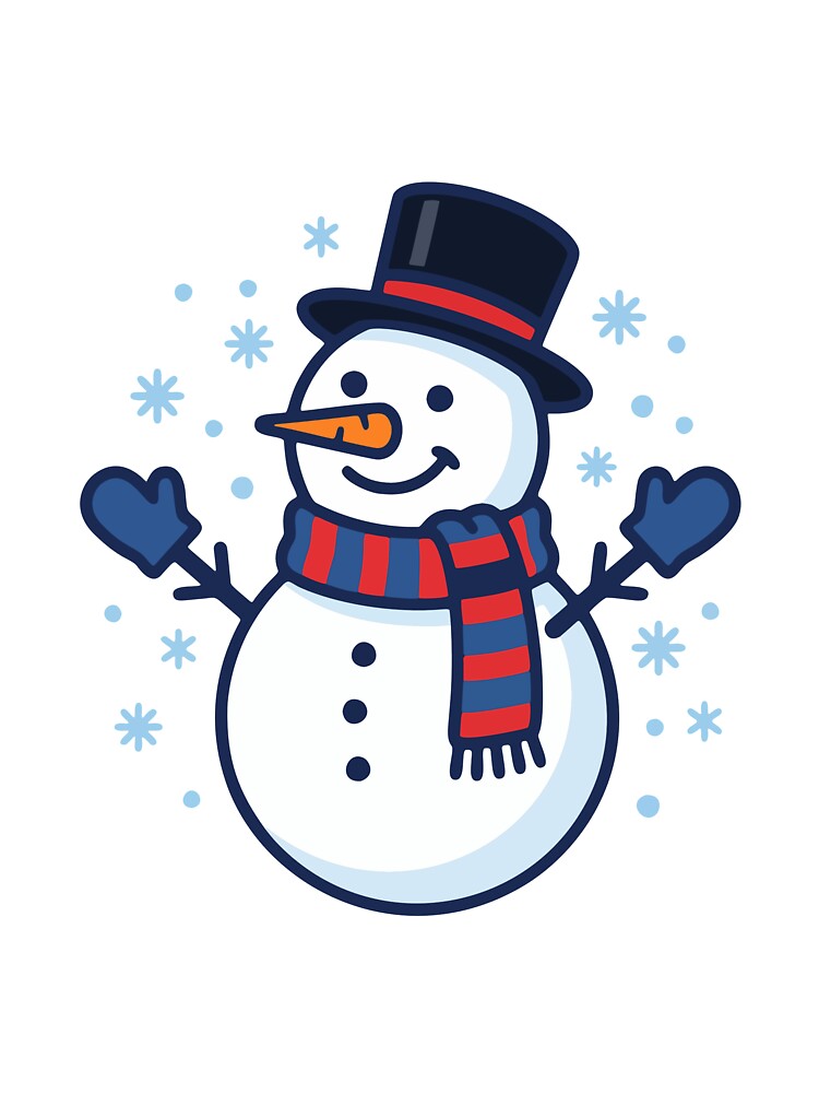 Cute Snowman with Top Hat Scarf by AIG - Andrei Ilie Graphics