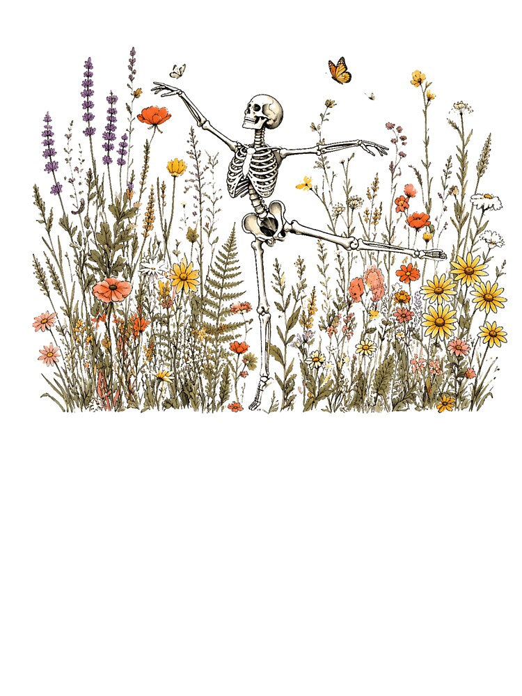 Skeleton Wildflower Meadow Botanical by Moizento