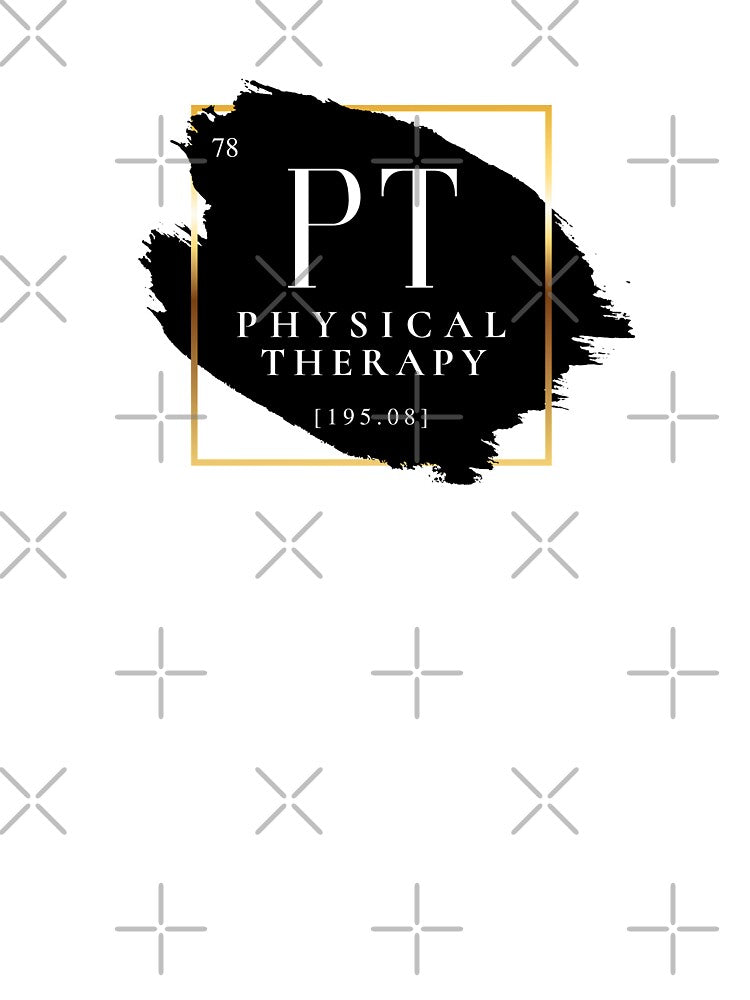 PT Physical Therapy Vers. 1 Unique, Minimalist Periodic Table Acronym, Abstract Black and White Modern Preppy by PeriodicLabel