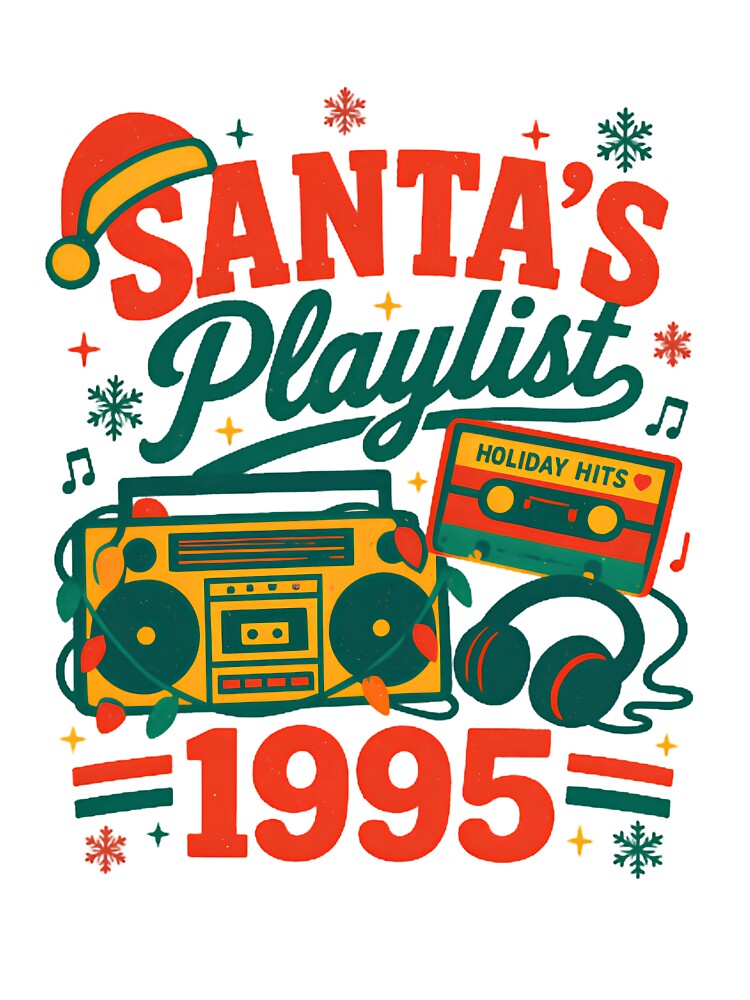 1995 Christmas Playlist Boombox Tee by Colorful-Garden