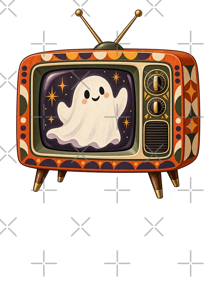 Retro Halloween Ghost Television by AliAltinelArt