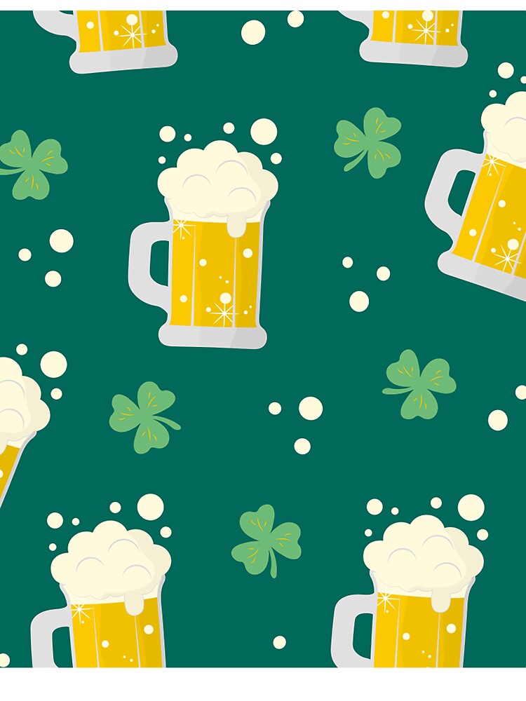 Happy Saint Patrick Day beer mug seamless pattern by Huynhdesign
