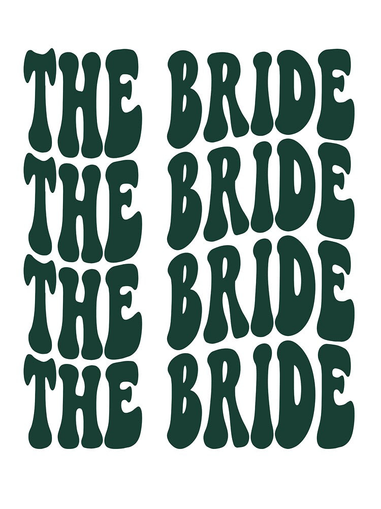 The Bride Emerald Green Retro Graphic Bridal Party Gifts for Bachelorette Party by mysticblvd