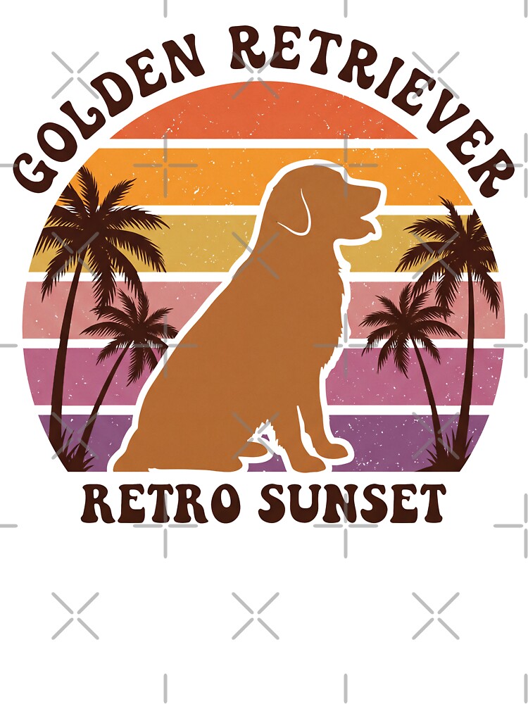 Golden Retriever Retro Sunset by zoughlal