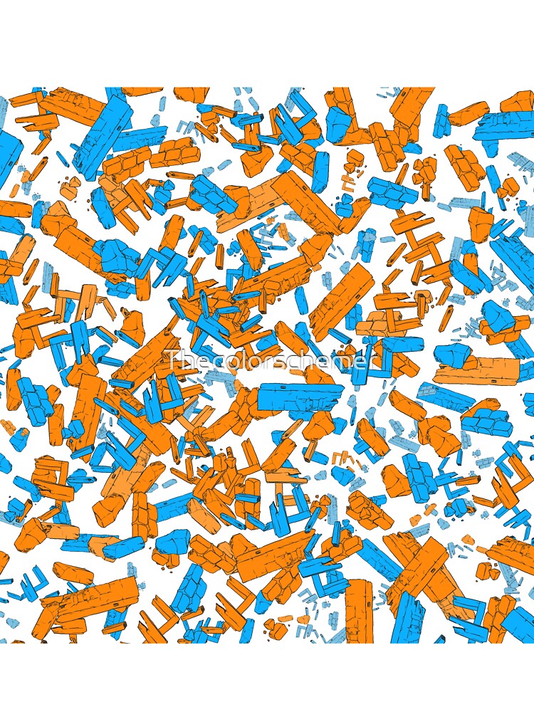 The big bang of debris -sci fi art - orange blue by Thecolorschemer