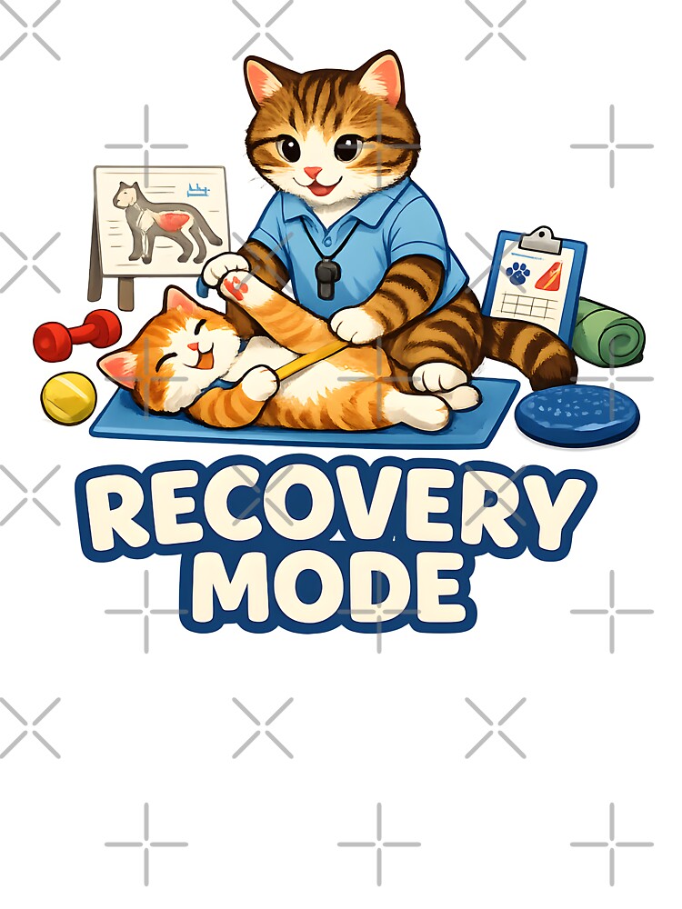 Recovery Mode Cat Physical Therapy Cute Rehab Therapy PT Motivational Design by ClinicalHubs