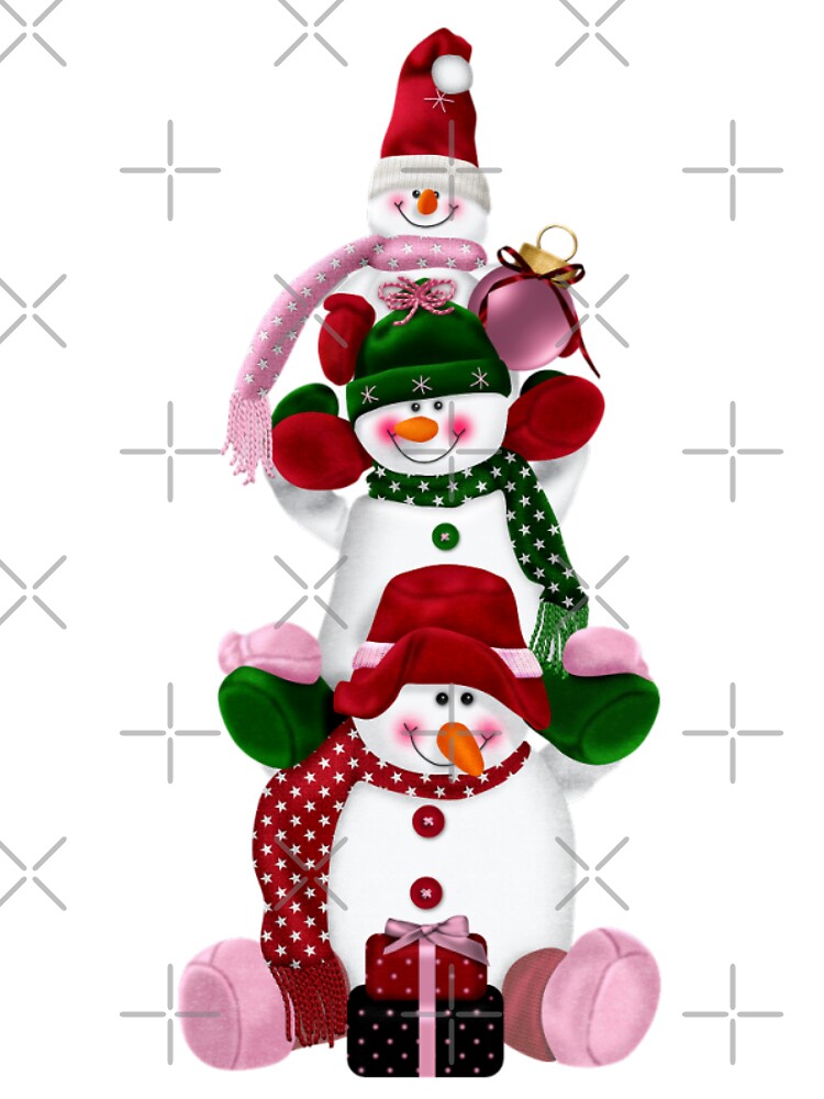 three snowman illustration, Snowman Christmas, snowman, christmas Decoration, fictional Character by azomiross