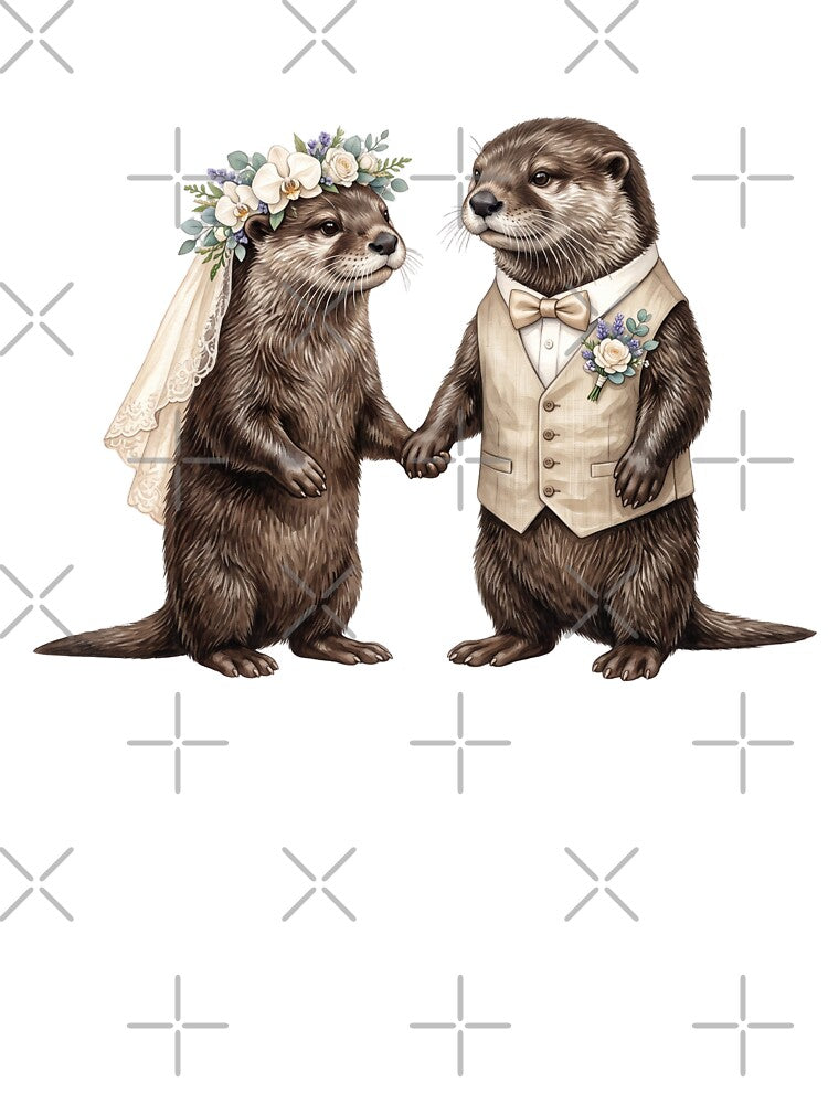Otters Holding Hands by Tiffany Roy